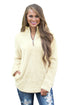 Sexy White Zipped Pullover Fleece Outfit